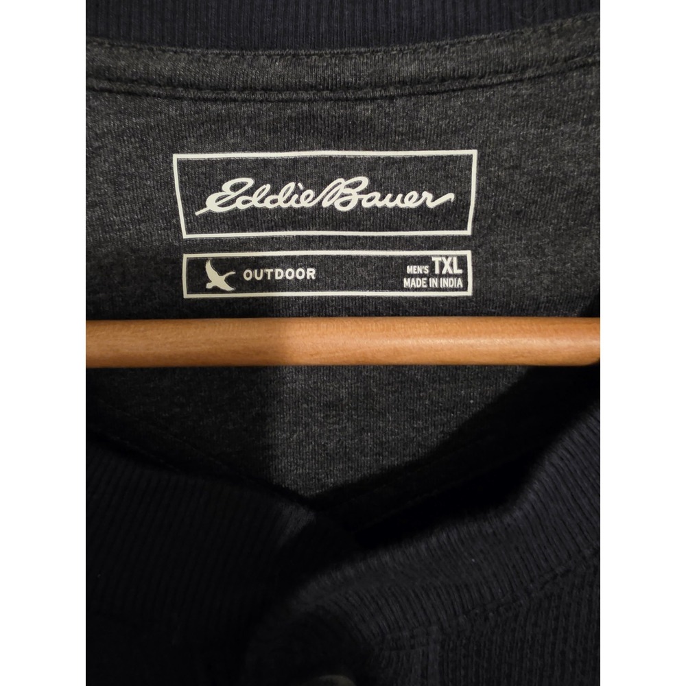 Eddie Bauer Outdoor Men's Big & Tall TXL Navy Long Sleeve Henley Shirt - Picture 3 of 7